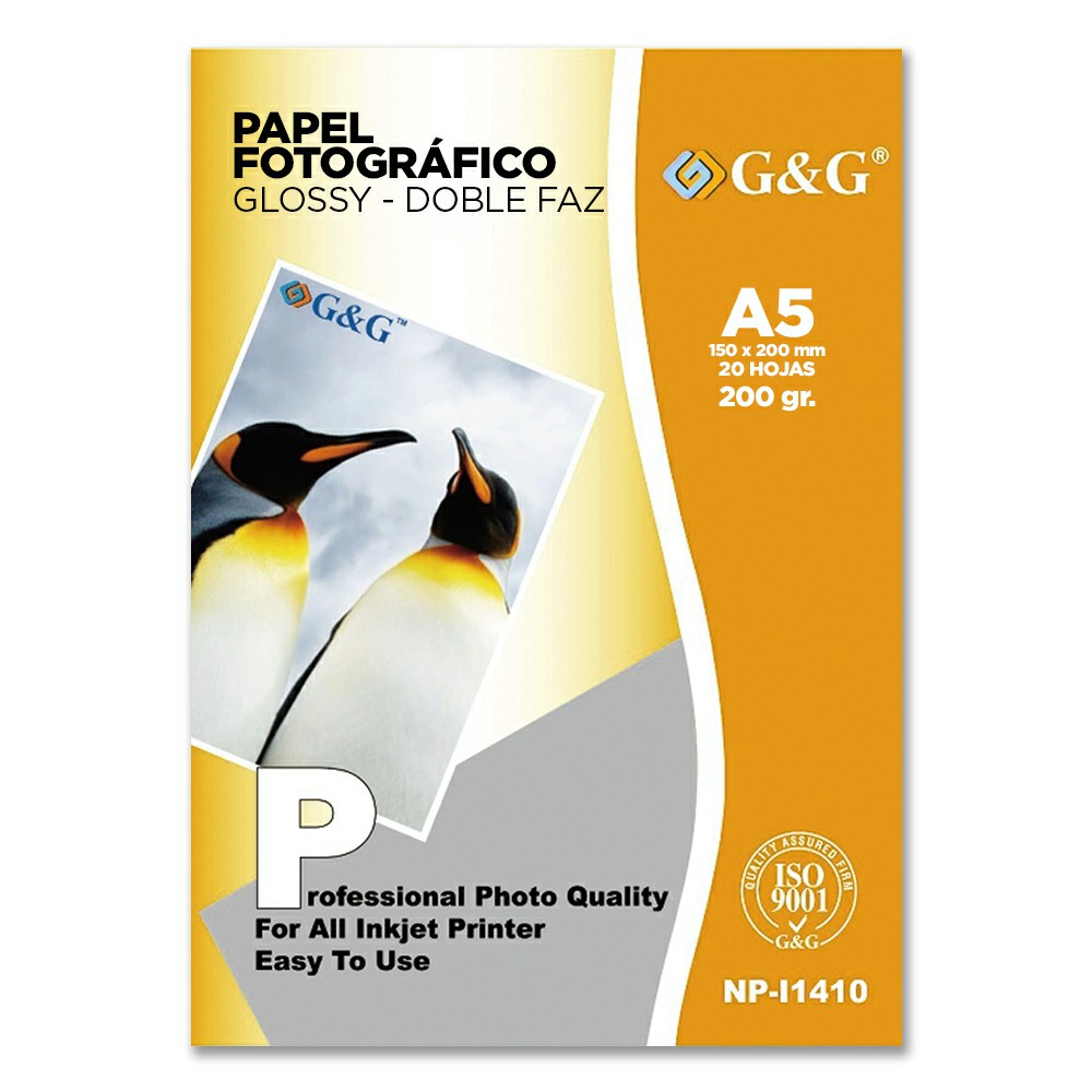 G&g A5 (15x20) 200 Grs Fotografico Glossy X 20 Hojas