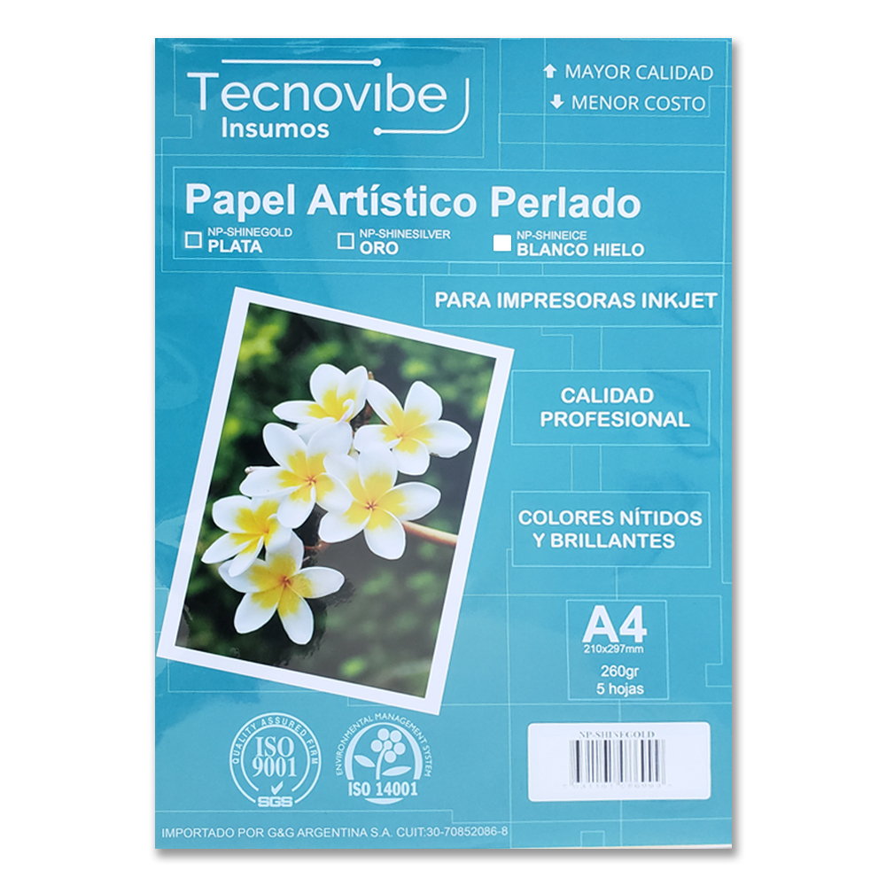 G&g A4 260 Grs Perlado Blanco Hielo X Hoja