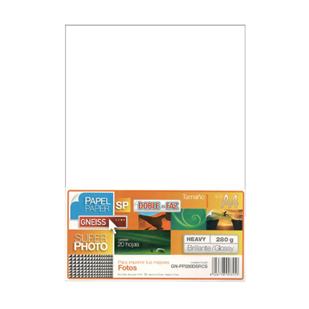 Gneiss A4 280 Grs Microporoso Bifaz Glossy X 20 Hojas