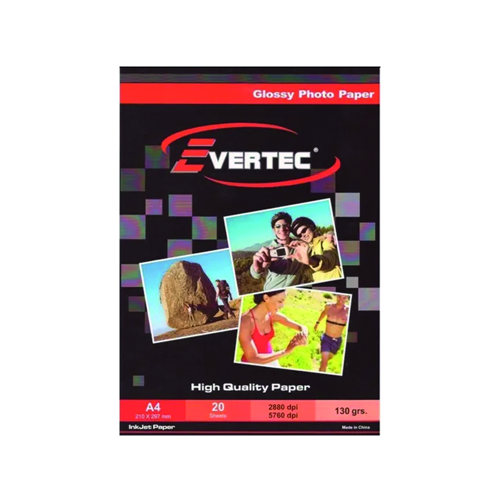 Evertec A4 130 Grs Fotografico Glossy X 20 Hojas