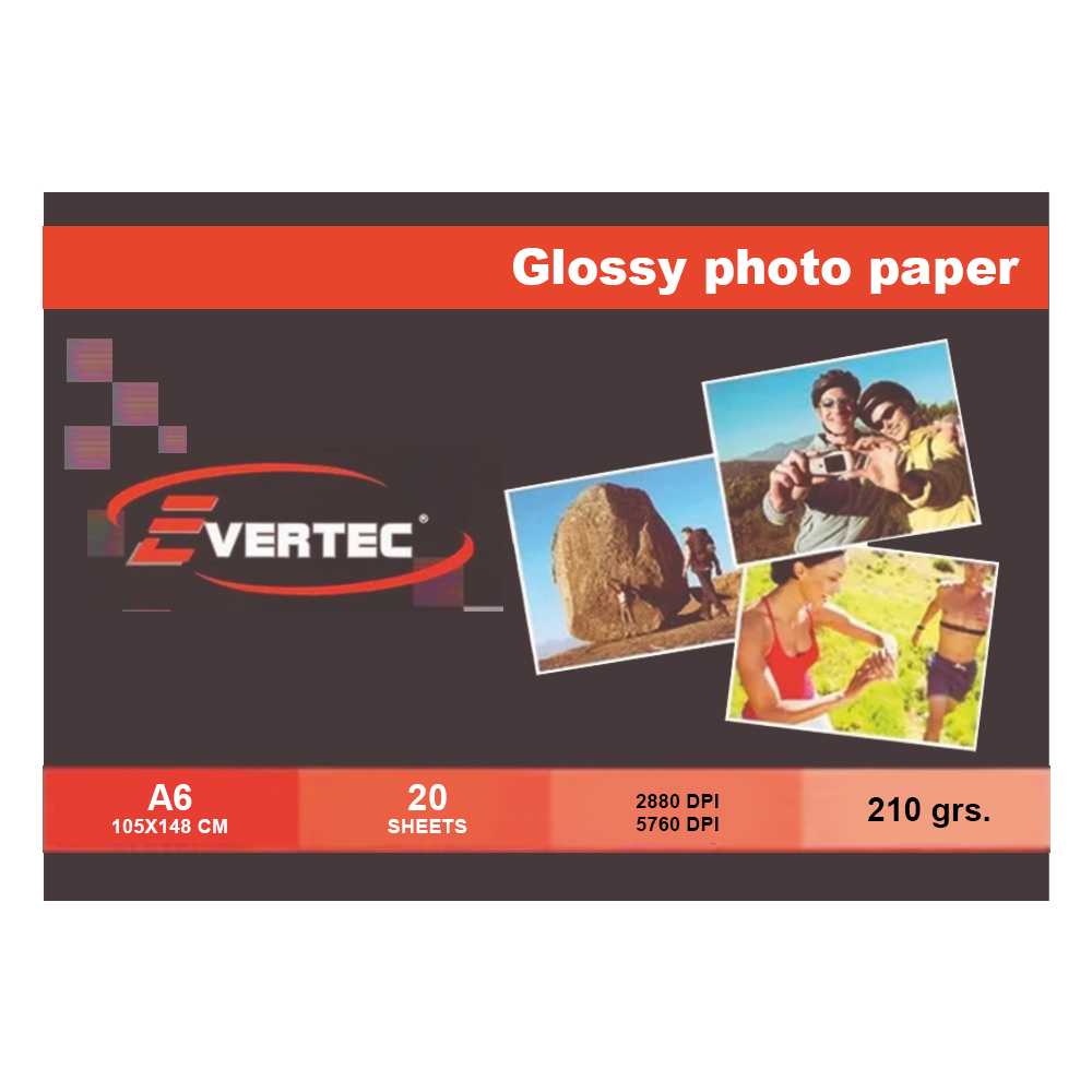Evertec A6 10x15 210 Grs Fotografico Glossy X 20 Hojas
