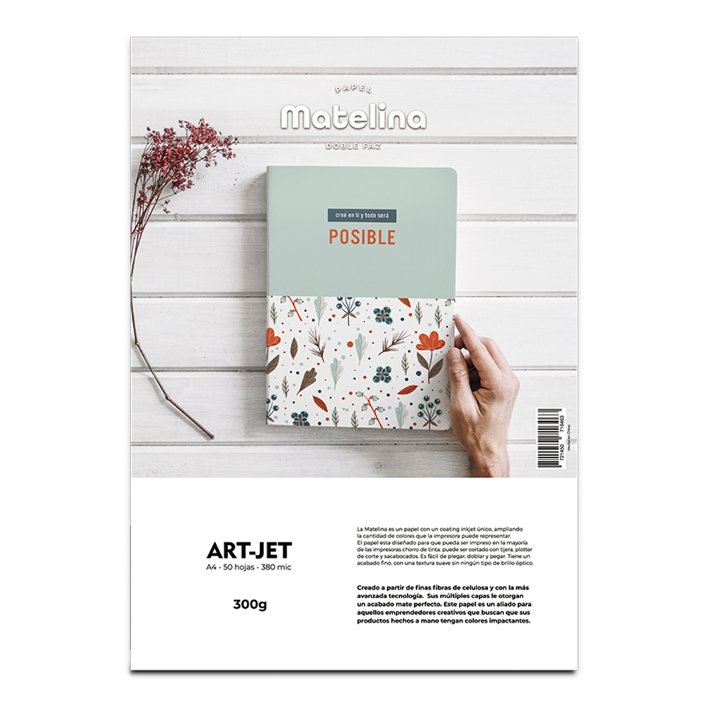Art-jet A4 300 Grs Matelina Bifaz X 50 Hojas