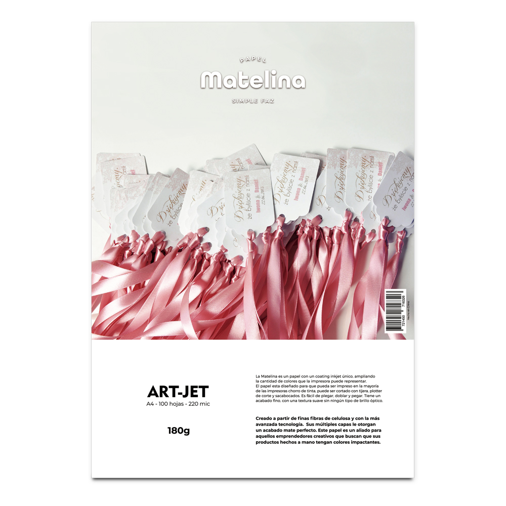 Art-jet A4 180 Grs Matelina X 100 Hojas
