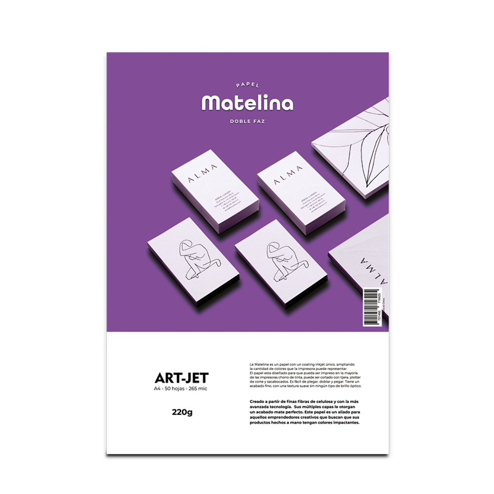 Art-jet A4 220 Grs Matelina Bifaz X 100 Hojas