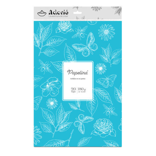 Adorie A4 180 Grs Papelina Celeste Cielo X 20 Hojas