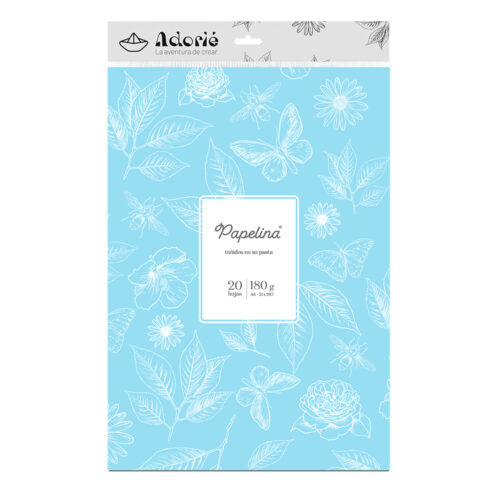 Adorie A4 180 Grs Papelina Celeste Pastel X 20 Hojas