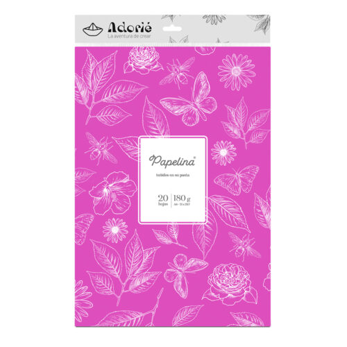 Adorie A4 180 Grs Papelina Fucsia Fluor X 20 Hojas