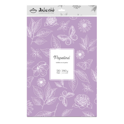 Adorie A4 180 Grs Papelina Lila Pastel X 20 Hojas