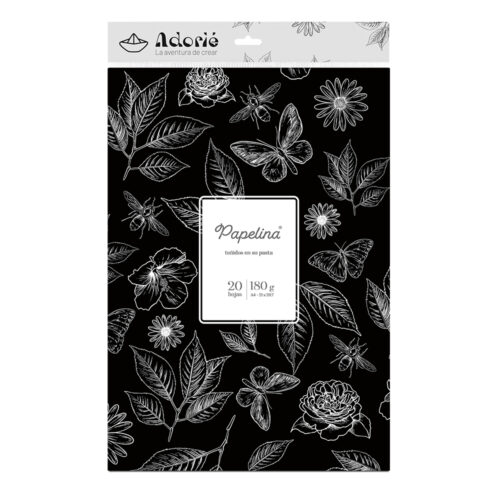 Adorie A4 180 Grs Papelina Negro Noche X 20 Hojas