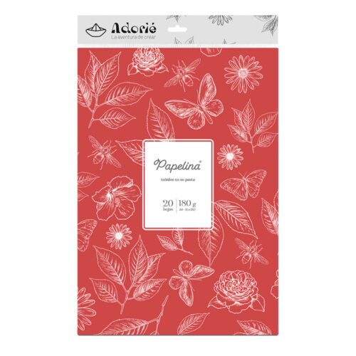 Adorie A4 180 Grs Papelina Rojo Tomate X 20 Hojas