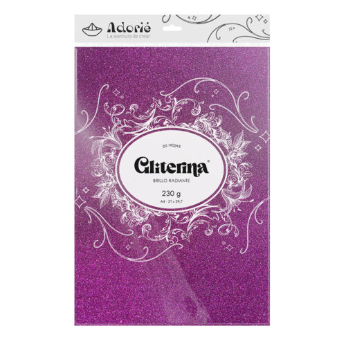 Adorie A4 230 Grs Gliterina Purpura X 20 Hojas