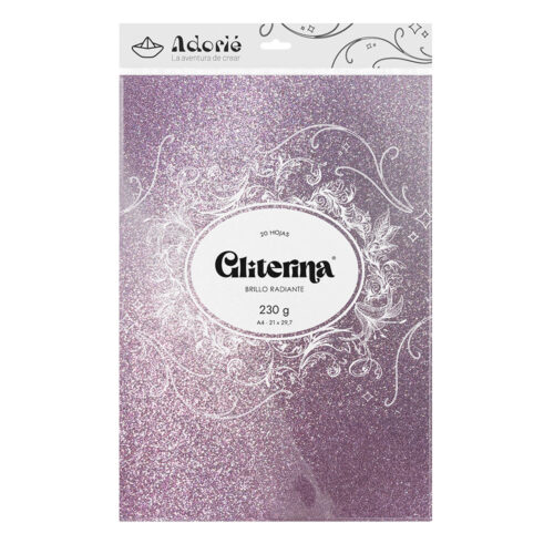 Adorie A4 230 Grs Gliterina Rosa Flamenco X 20 Hojas