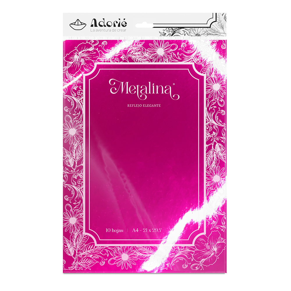 Adorie A4 230 Grs Metalina Rosa Radiante X 10 Hojas