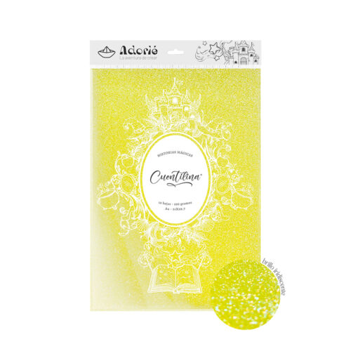 Adorie A4 230 Grs Cuentilina Amarillo Carruaje Brillante X10 Hojas
