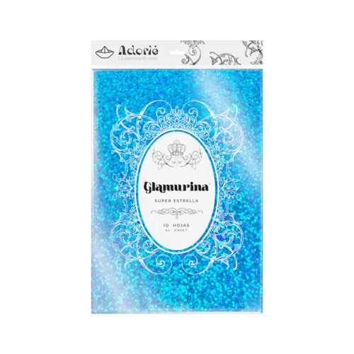 Adorie A4 Glamurina Azul Katy X10 Hojas