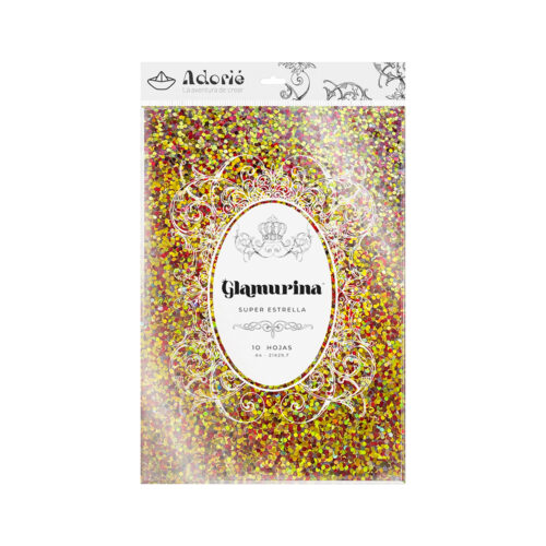 Adorie A4 Glamurina Dorado Y Rojo Selena X10 Hojas