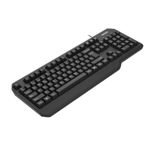 Teclado Esp. Philips K202 Multimedia Ergonomico Negro Usb - Image 2
